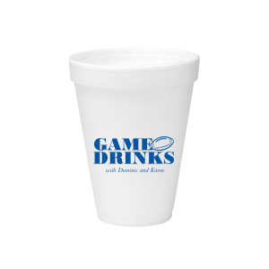 Personalized Matte Royal Blue Ink 12 oz Styrofoam Cup with Matte Royal Blue Ink Cup Ink Colors has a Football graphic and is good for use in Sports themed parties and can't be beat. Showcase your style in every detail of your party's theme!