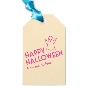 ForYourParty's personalized Poptone Dark Turquoise Diamond Gift Tag with Matte Black Foil has a Ghost graphic and is good for use in Halloween themed parties and couldn't be more perfect. It's time to show off your impeccable taste.