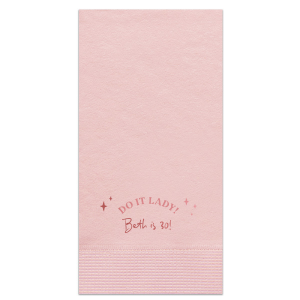 Celebrate YOU with the Do It Lady Birthday Napkin. Emphasizing the most important day of the year, the trendy design is fully customizable in your choice of napkin styles, colors alongside personalized text in the foil stamp color that best matches you!
