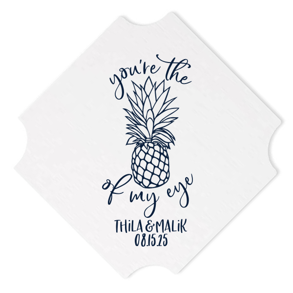 Our custom White Square Coaster with Matte Fuchsia Foil has a Pineapple Tiki graphic and is good for use in Food, Beach/Nautical themed parties and couldn't be more perfect. It's time to show off your impeccable taste.