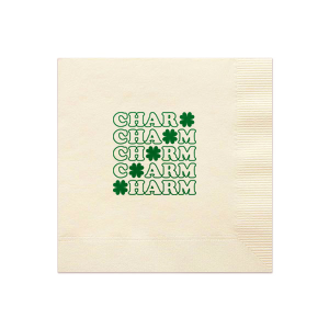 Meet our new napkin with Charm Clover graphics which will look awesome on St.Patrick's Day! Decorate in style - give your guests a nice welcoming greeting! They will love it!