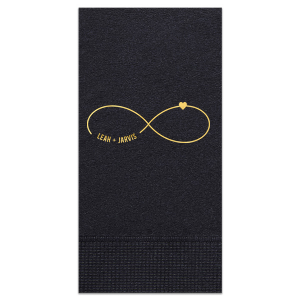 Love is forever! This adorable custom cocktail napkin is perfect for your wedding or engagement party. Show your partner your infinite love with this infinity sign custom cocktail napkin. 