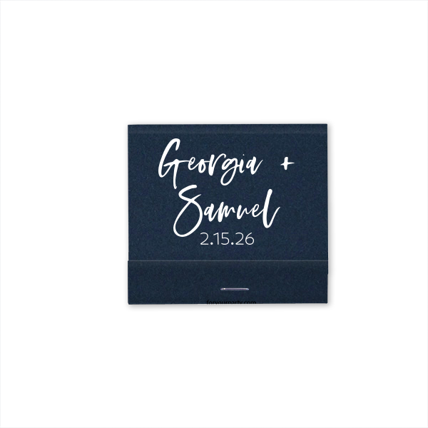 Capturing the essence of modern romance, the Contemporary Hand Script Names Match design showcases the couple’s first names. Names flow elegantly in a bold, artistic script, creating a standout look. The design combines casual elegance with a touch of whimsy, perfect for adding a personal and stylish twist. 