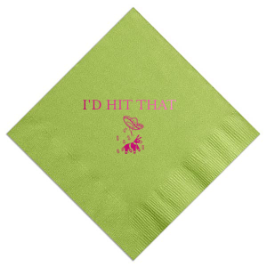 Our custom Kiwi Cocktail Napkin with Shiny Fuchsia Foil has a Fiesta graphic and is good for use in Birthday and Southwestern themed parties and will make your guests swoon. Personalize your party's theme today.