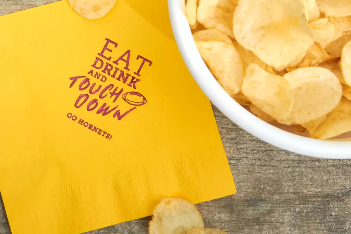 eat drink and touchdown football napkins