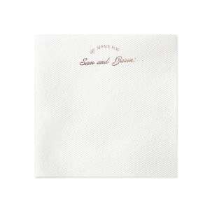 Offer heartfelt guidance with the Wisdom Wishes Script Napkin, inviting guests to inscribe their advice below the couple's names, penned in a contemporary script. An interactive and cherished keepsake for weddings or engagement parties.
