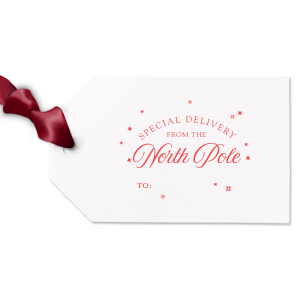 The Special Delivery From The North Pole Gift Tag has unique graphics together with your name on it and will be a wonderful surprise for your loved ones! Leave them speechless!