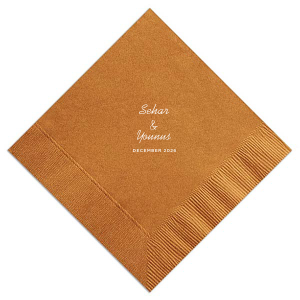 ForYourParty's chic Burnt Sienna Luncheon Napkin with Matte White Foil can be personalized to match your party's exact theme and tempo.