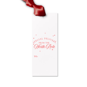 The Special Delivery From The North Pole Gift Tag has unique graphics together with your name on it and will be a wonderful surprise for your loved ones! Leave them speechless!