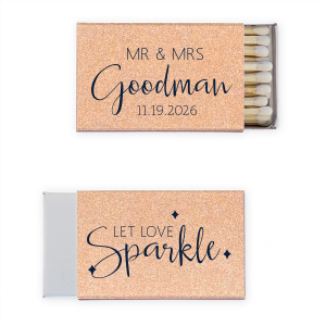 Personalized Stardream Rose Gold Classic Matchbox with Matte Navy Foil has a Sparkles 3 graphic and is good for use in Wedding themed parties and couldn't be more perfect. It's time to show off your impeccable taste.