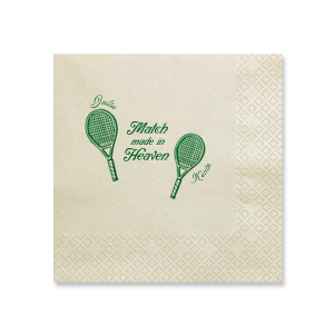 Accentuate your next big party event with the Match Made in Heaven Tennis Napkin from our Country Club collection. Perfect for summertime shindigs and outdoorsy occasions, the customizable napkin comes in your choice of foil and napkin colors along with personalized text. Score them before it's too late!