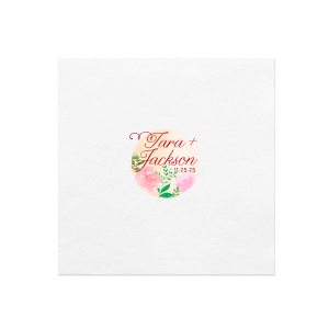 Custom White Borderless Full Color + Foil Cocktail Napkin with Shiny Copper Foil are a must-have for your next event—whatever the celebration!