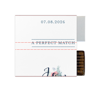 Our custom White Square Custom Photo Matchbox with Matte Stone Blue Ink Digital Print Colors and Matte Navy Ink Digital Print Colors are a must-have for your next event—whatever the celebration!