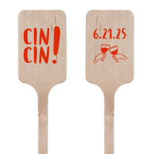 The Cin Cin Date Stir Stick adds a fun personalized touch to your event's signature cocktail. Bring a trendy personalized touch to your wedding, birthday, or elevated dinner party by customizing this stir stick with the date of your event. Cheers!
