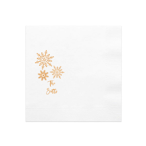 The ever-popular White Luncheon Napkin with Shiny Copper Foil has a Snowflake Cluster graphic and is good for use in Delphine themed parties and will add that special attention to detail that cannot be overlooked.