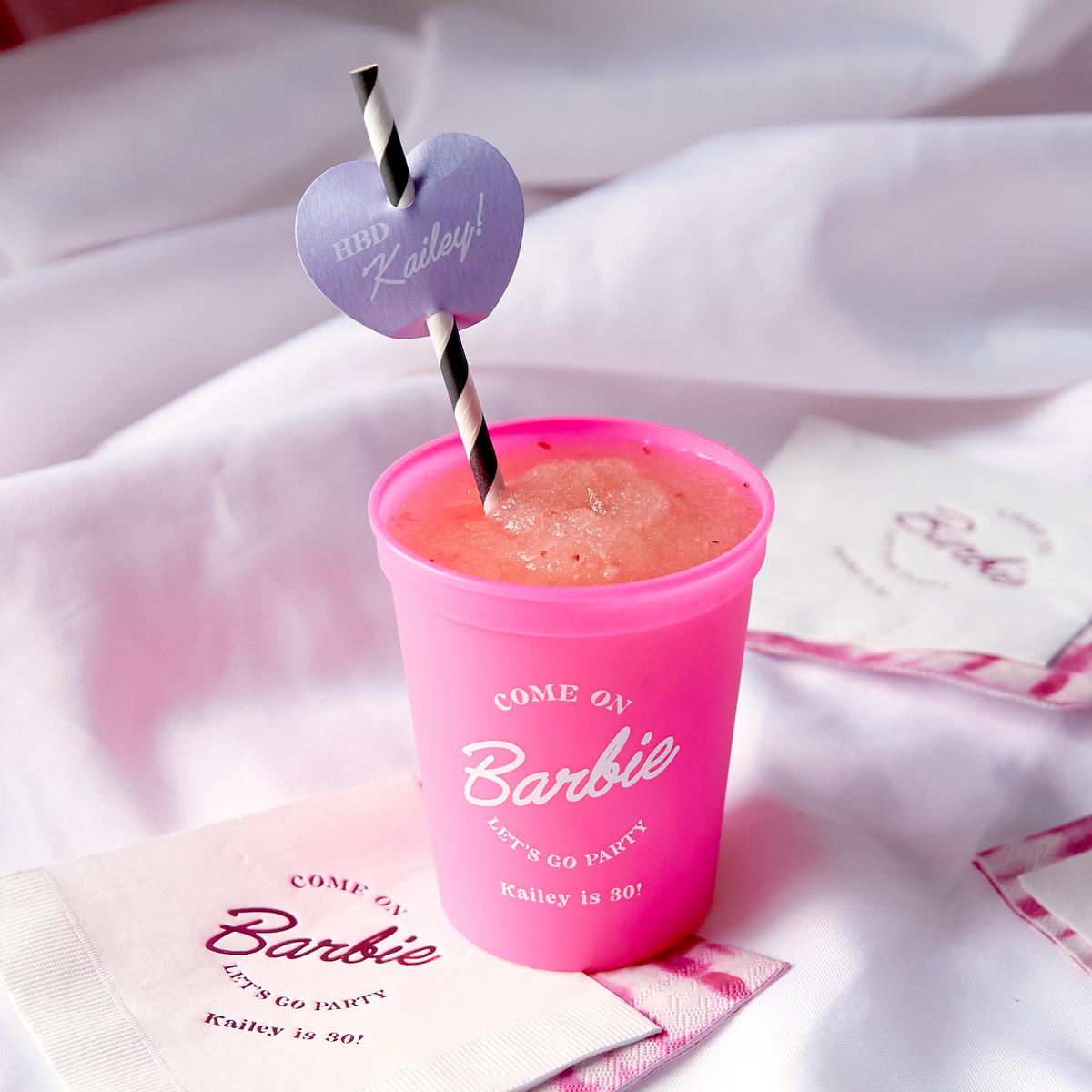 Barbie Birthday Straw Tag