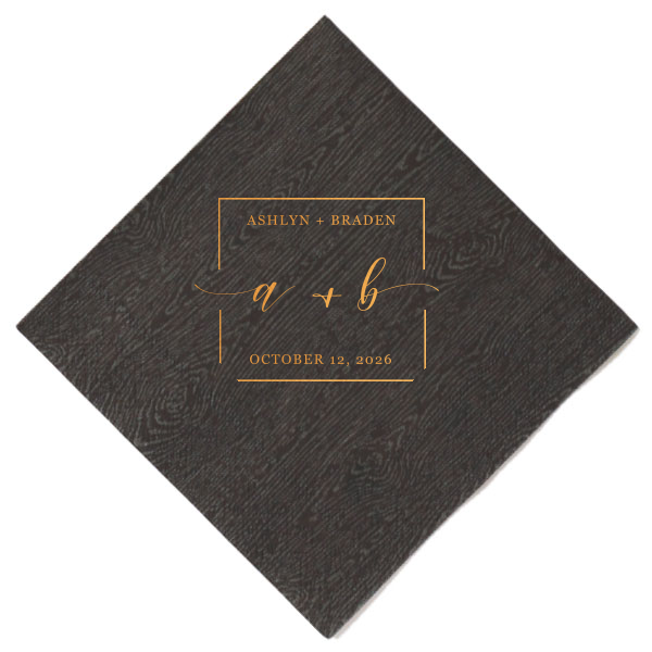 ForYourParty's elegant Black Cocktail Napkin with Shiny Copper Foil can't be beat. Showcase your style in every detail of your party's theme!