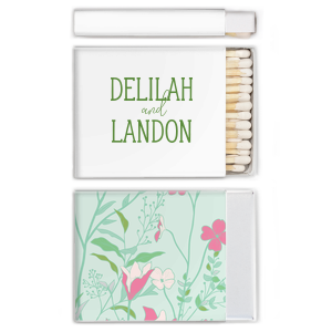 Personalized White Classic Custom Photo Matchbox with Matte Moss Green Ink Digital Print Colors will look fabulous with your unique touch. Your guests will agree!
