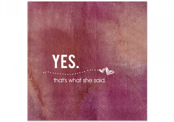 yes, that's what she said wedding napkin