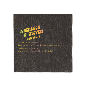 Custom Black Cocktail Napkin with *Shiny Holographic Gold Foil will add that special attention to detail that cannot be overlooked.