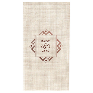 Our custom Navy Cocktail Napkin with Shiny Copper Foil has a Deco Frame 5 graphic and is good for use in Frames, Geometric, Wedding themed parties and are a must-have for your next event—whatever the celebration!