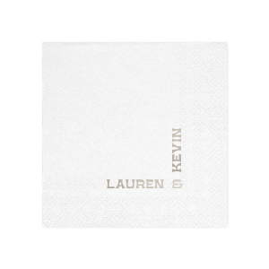Add a contemporary twist to your wedding with the Right Angle Romance Napkin, where the couple's names intersect to form a chic right angle. This fresh, modern design will be a talking point at your celebration.