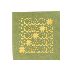 Meet our new napkin with Charm Clover graphics which will look awesome on St.Patrick's Day! Decorate in style - give your guests a nice welcoming greeting! They will love it!