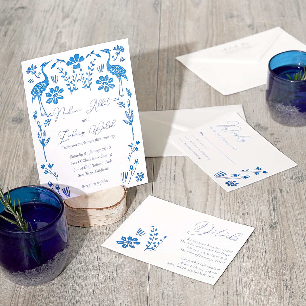 Shop the Something Blue Collection Custom Invitation, RSVP, and Detail Cards