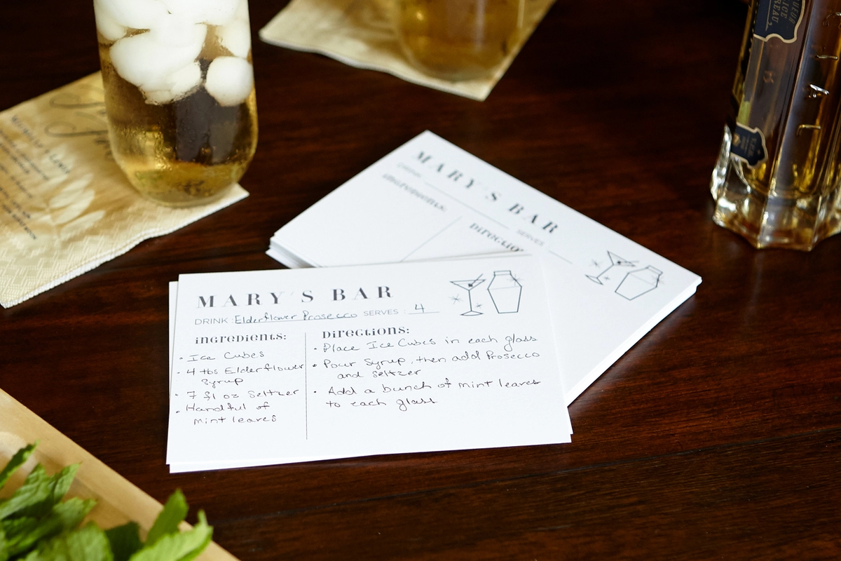 design custom cocktail recipe cards with For Your Party