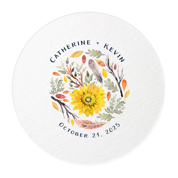 Autumn Flowers Custom Photo Coaster