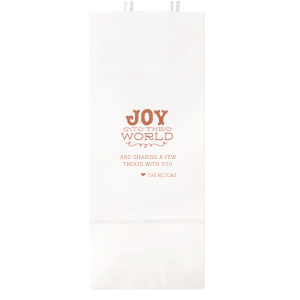 Send friends and family home with holiday goodies this year with the Joy To The World Bag. Fully customizable with a wide selection of colors and inks, add you personal touch to the holidays with our easy to use customizer! 