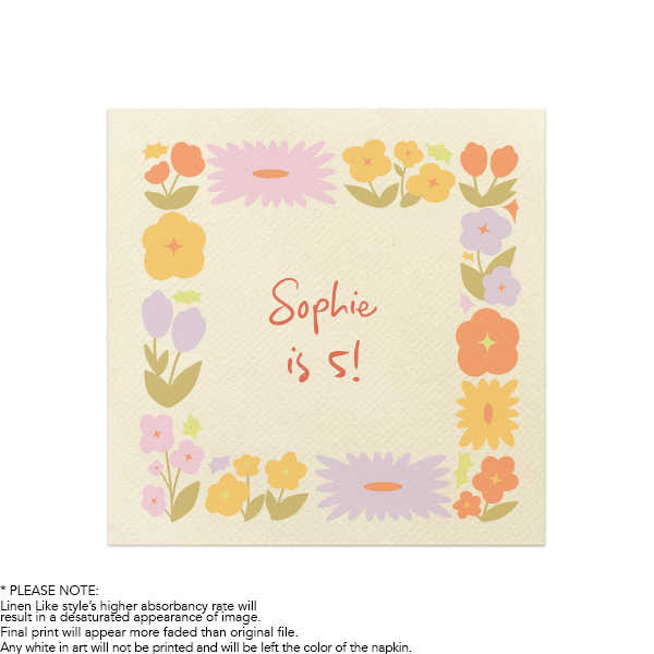 Flower Garden Border Photo Napkin