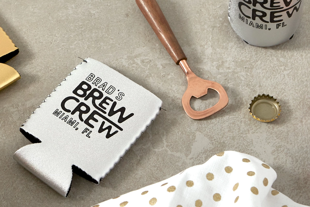 custom designed bachelor party koozies