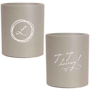 Keep the celebration cool with the Modern Scribble Frame Can Cooler. One side flaunts a whimsical scribble circle with your initial, while the other bursts with "sip sip hooray!" and playful swirls, adding flair and fun to every sip!
