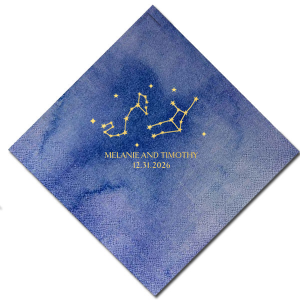 See the stars align with our Star Sign Constellation Napkin. Featuring dreamy customizable astrological signs, this stylish and practical napkin is well suited for Zodiac themed parties, ensuring everyone's horoscopes is set for a good time. Select customize more to personalize with your own astrological sign!