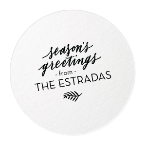 Custom Silver with Black back Ornament Coaster with Satin Leaf Foil has a Season's Greetings graphic and is good for use in Words, Holiday, Christmas themed parties and couldn't be more perfect. It's time to show off your impeccable taste.