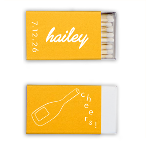 Minimal Bridal Shower Cheers Matchbook