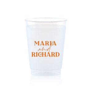 Personalized Party Cups - 16oz Mr. and Mrs. w/ branch outlet - Custom Cups, Engagement Party, Wedding Favor, Personalized Tableware, Frost Flex