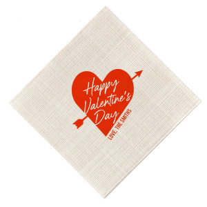 Heart Arrow Valentine Napkin