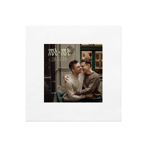 ForYourParty's personalized White Borderless Custom Photo Cocktail Napkin with Matte Mint Ink Digital Print Colors has a Mr. and Mr. 2 graphic and is good for use in Words, Wedding themed parties and are a must-have for your next event—whatever the celebration!