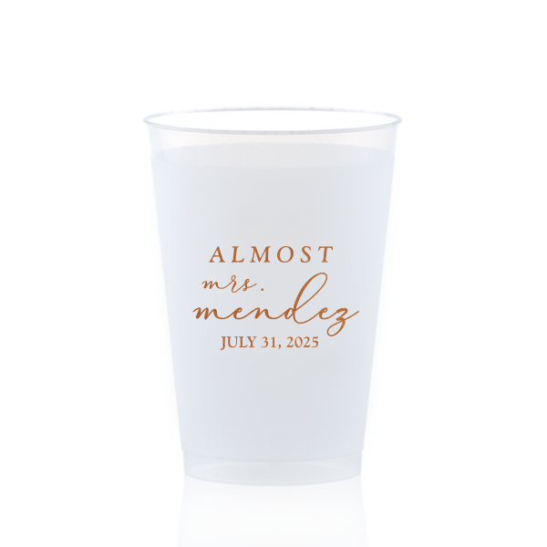 Custom Frost Flex Cup with Copper Ink Cup Ink Colors can be customized to complement every last detail of your party.