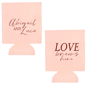 Our beautiful custom Orange Sherbert Flat Can Cooler with Matte Merlot Ink Cup Ink Colors are a must-have for your next event—whatever the celebration!