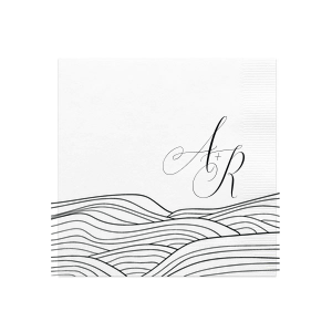 Romantic Waves Initials Napkin