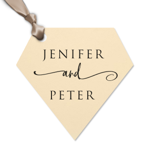 Our custom Linen Slate Large Oval Gift Tag with Matte White Foil will give your party the personalized touch every host desires.