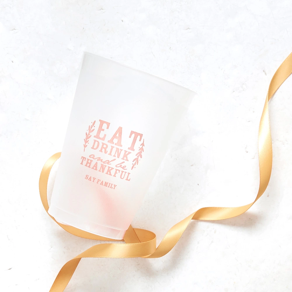 personalized Thanksgiving or Friendsgiving frost flex cup