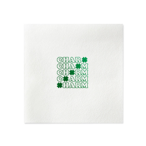 Meet our new napkin with Charm Clover graphics which will look awesome on St.Patrick's Day! Decorate in style - give your guests a nice welcoming greeting! They will love it!