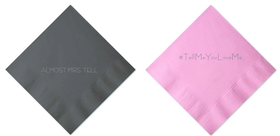 Personalized Wedding Napkins with Hashtag
