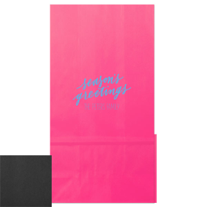 Wrap your presents in the spirit of the season with the Season’s Greetings Holiday Gift Bag, featuring 'season’s greetings' in a gentle script. Below, your family name personalizes this festive carrier, extending a hand of holiday joy with every gift given