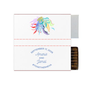 Our custom White Square Custom Photo Matchbox with Matte Periwinkle Ink Digital Print Colors and Matte Slate Gray Ink Digital Print Colors will impress guests like no other. Make this party unforgettable.