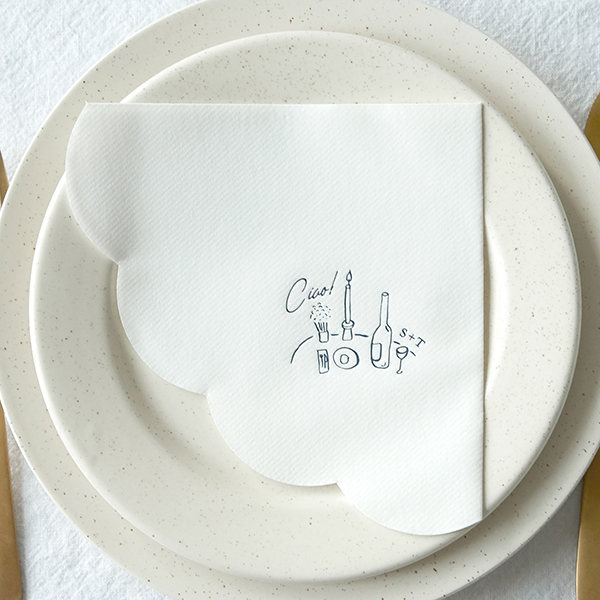 Square Right Scalloped Luncheon Napkin